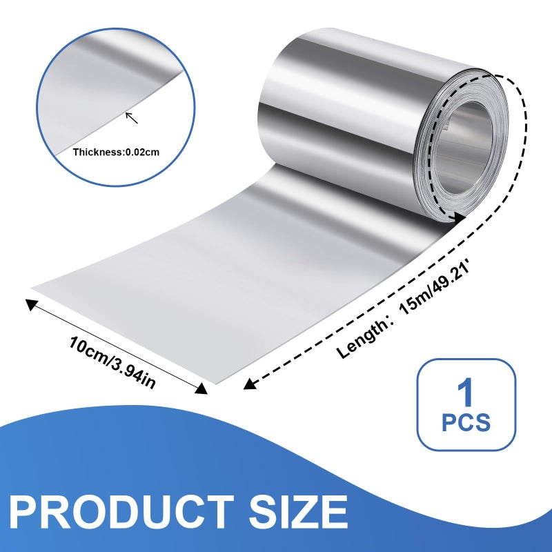 succulentlovers 4'' x 50' Aluminum Flashing Roll - Roof Flashing, 0.2mm Thickness Aluminum Roof Panels, Metal Roof Flashing for Sealing Windows Doors, Shed Weatherproofing Areas - Image 2